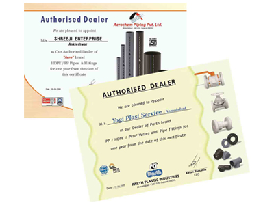 Parth Dealer Certificate