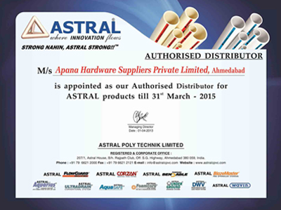 Astral Distributor Certificate
